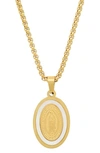 Hmy Jewelry Senora De Guadalupe Pendant Necklace In Yellow