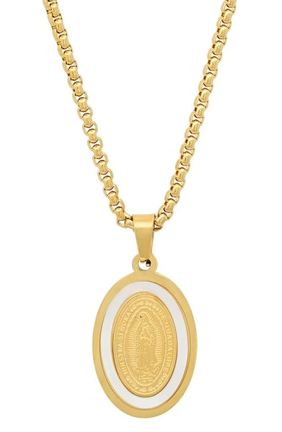 Hmy Jewelry Senora De Guadalupe Pendant Necklace In Yellow