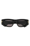 Bottega Veneta 51mm Rectangular Sunglasses In Black