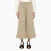 LOEWE BEIGE COTTON TROUSERS WITH ANAGRAM EMBROIDERY