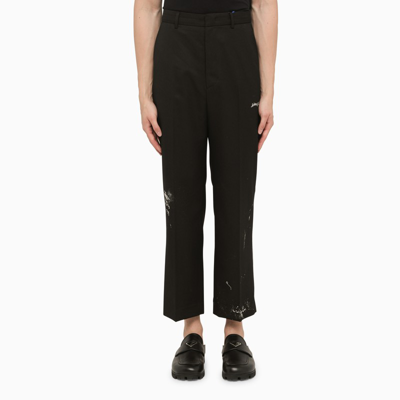 Ader Error Cropped Black Trousers With Doodles