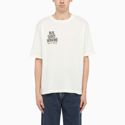 Studio White T-shirt With Rue Saint-honoré Print