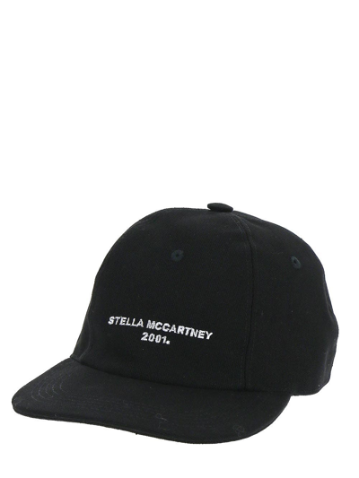 Stella Mccartney Embroidered Logo Cotton Baseball Cap In Black