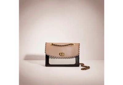 Coach Restored Parker With Scallop Rivets In Brass/stone Multi