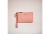 Coach Restored Small Wristlet In Brass/candy Pink