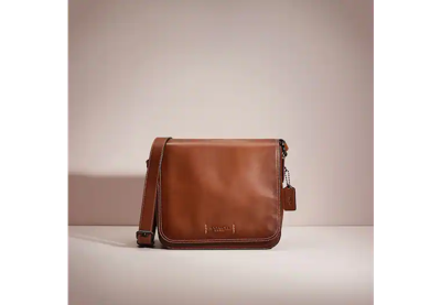 Coach Restored Gotham Messenger 27 In Black Copper/dark Saddle