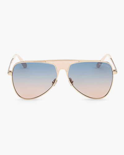 Tom Ford Ethan Pilot Aviator Sunglasses In Blue