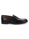 Johnston & Murphy Men's Edgerton Leather Penny Loafers In Black
