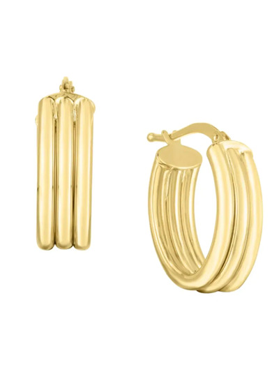 Saks Fifth Avenue Made In Italy Women's 14k Yellow Gold Hoop Earrings