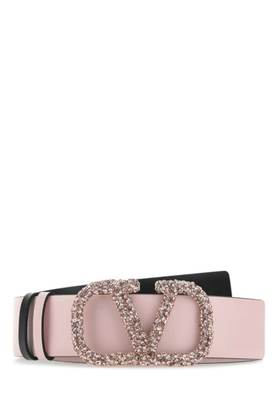 Valentino Garavani Monogram-buckle Belt In Pink