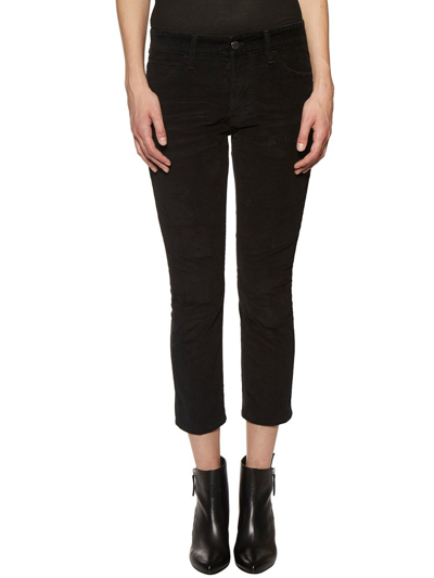 Dsquared2 Logo Patch Cropped Jeans In Black