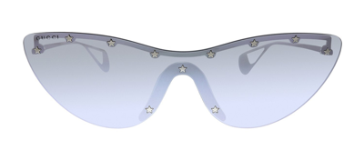 Gucci Gg666s0 002 Shield Sunglasses In Silver