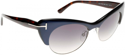 Tom Ford Lola W Ft0387 89w Cat Eye Sunglasses In Blue