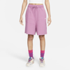 Nike Sportswear Women's Ribbed Jersey Baller Shorts In Light Bordeaux/white
