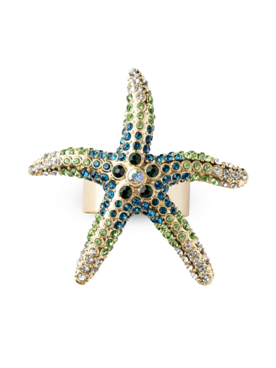 Joanna Buchanan Sparkling Starfish Napkin Rings In Green