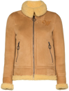 OFF-WHITE AVIATOR STYLE SHEARLING COAT