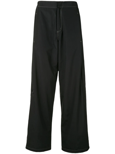 Marcelo Burlon County Of Milan Wide Leg Trousers In 1001 Black White