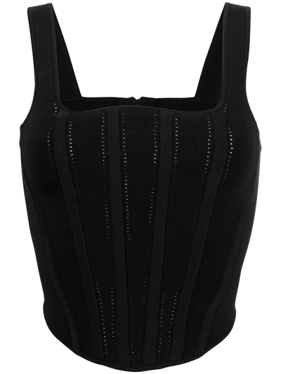 Dion Lee Pointelle Corset Top In Black
