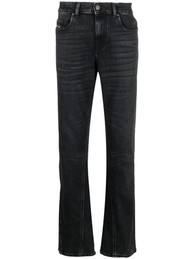 Diesel Mid-rise Bootcut Jeans In Black