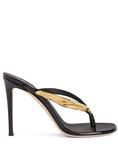 Giuseppe Zanotti Anuby Patent Leather Sandals In Black