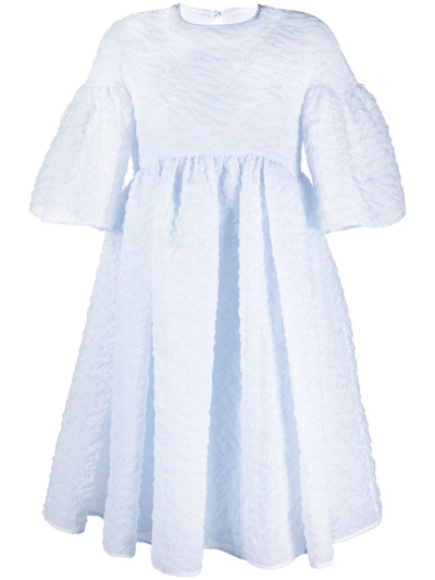 Cecilie Bahnsen Blue Florette Textured Mini Dress
