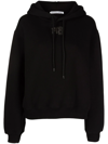 ALEXANDER WANG RUBBERISED LOGO COTTON HOODIE