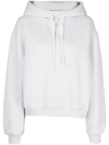 Alexander Wang Essential Terry Hoodie With Puff Paint Logo Clothing In Grey