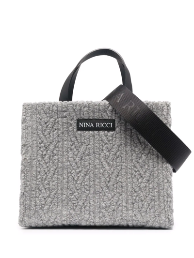Nina Ricci Small Jacquard Jersey Tote Bag In Grey