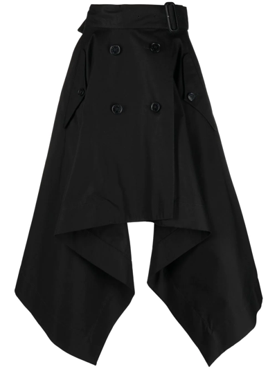 Mackintosh Cecila Gabardine Cotton Skirt In Black