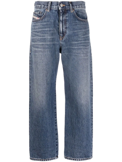 Diesel 2016 D-air Mid-rise Cropped Jeans In Blue