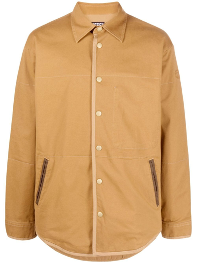 Diesel S-dove Twill Shirt Jacket In Neutrals
