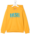 Diesel Logo-print Detail Hoodie In Orange