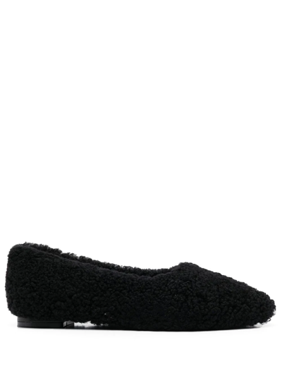 Age Of Innocence Zuri Shearling Ballerina Shoes In Black