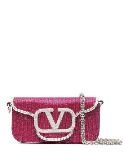 Valentino Garavani Vlogo Sequinned Clutch Bag In Rosa