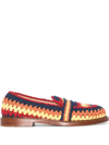 Chloé Multicoloured Kayla Crochet Loafers In Blau