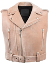Giuseppe Zanotti Amelia Crystal Cropped Biker Jacket In Rosa