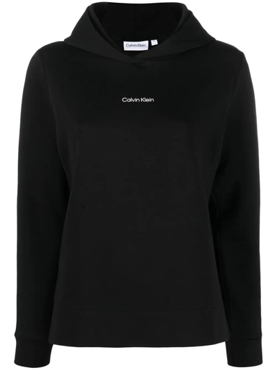Calvin Klein Logo-print Hoodie In Schwarz