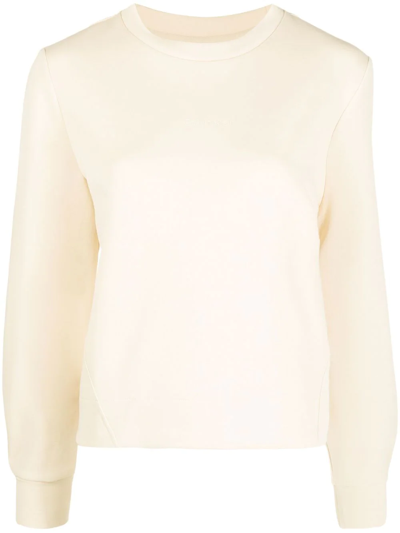 Calvin Klein Logo-print Crew Neck Sweatshirt In Nude