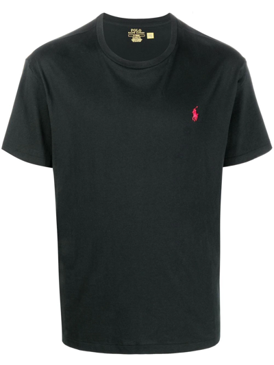 Polo Ralph Lauren Polo Pony-embroidered Short-sleeve T-shirt In Black