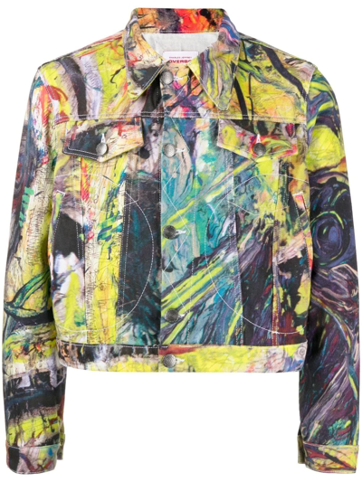 Charles Jeffrey Loverboy Moonlight-print Denim Jacket In Multicolor