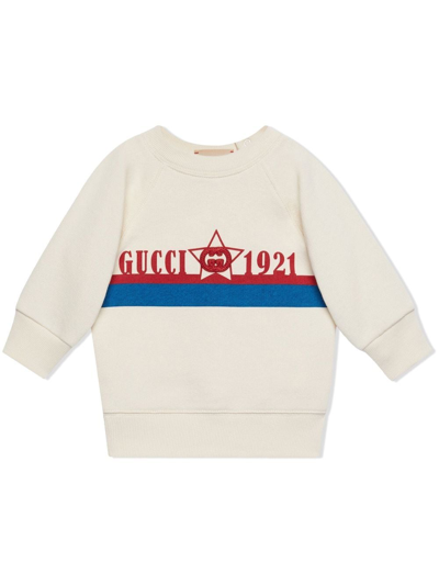 Gucci Babies' Logo-print Long-sleeve Sweatshirt In Ivory