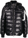 Moncler Hooded Feather Down Jacket In Black