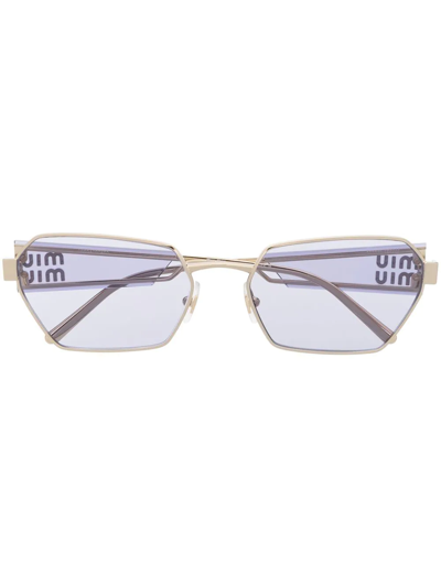 Miu Miu Square-frame Sunglasses In Gold