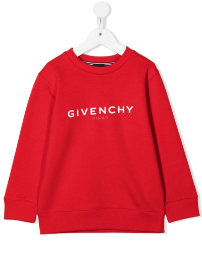 Givenchy Logo-print Crew-neck Sweatshirt In Rot
