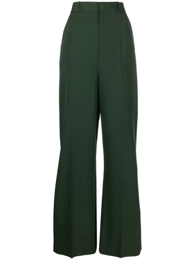 Del Core Virgin-wool Wide-leg Trousers In Verde