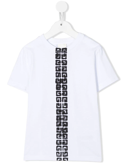 Givenchy Kids' Logo-trimmed T-shirt In Bianco