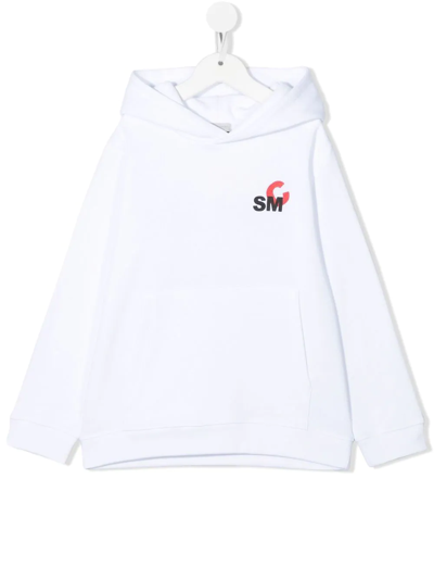 Stella Mccartney Kids' Logo-print Cotton Hoodie In Bianca