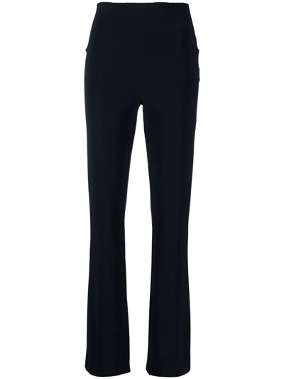 Norma Kamali High-rise Flared Trousers In Blau