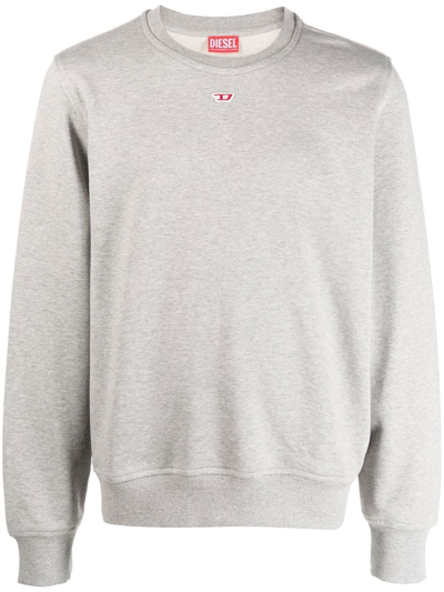 Diesel Cotton Long-sleeve Sweatshirt In Grau