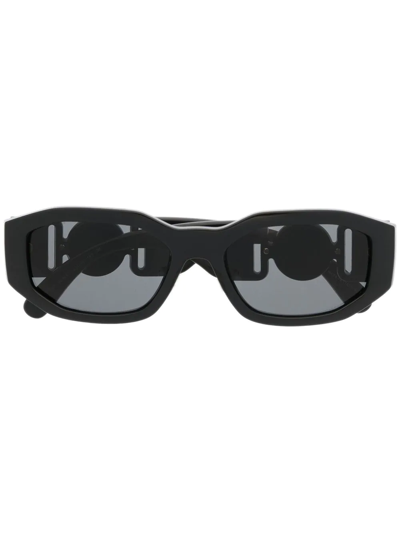 Versace Medusa Biggie Oval-frame Sunglasses In Schwarz